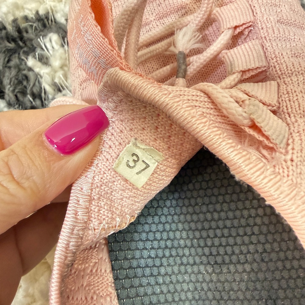 TM WILL LOVE Pink Textured Knit Lace Up Athletic Running Sneakers Size 37 Womens - Picture 7 of 9